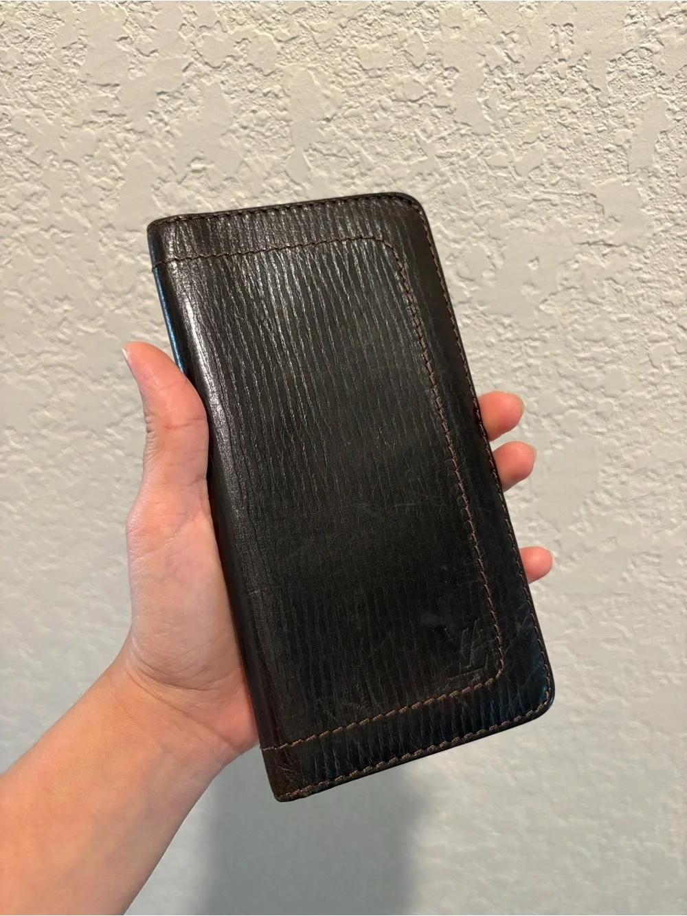 Louis Vuitton Bifold Black Leather Long Wallet